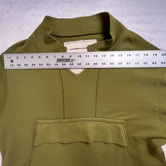 Syngman Cucala Olive Green Pullover Sweatshirt Medium 100% Cotton Long Sleeve - Picture 6 of 9